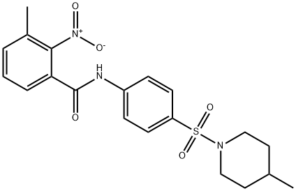 3-methyl-N-[4-(4-methylpiperidin-1-yl)sulfonylphenyl]-2-nitrobenzamide Struktur