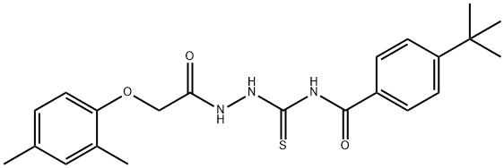 4-tert-butyl-N-({2-[(2,4-dimethylphenoxy)acetyl]hydrazino}carbonothioyl)benzamide Struktur