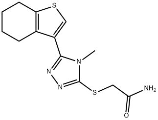 2-[[4-methyl-5-(4,5,6,7-tetrahydro-1-benzothiophen-3-yl)-1,2,4-triazol-3-yl]sulfanyl]acetamide Struktur