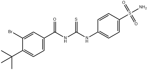 N-({[4-(aminosulfonyl)phenyl]amino}carbonothioyl)-3-bromo-4-tert-butylbenzamide Struktur