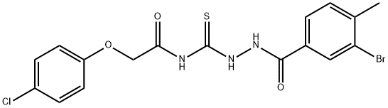 N-{[2-(3-bromo-4-methylbenzoyl)hydrazino]carbonothioyl}-2-(4-chlorophenoxy)acetamide Struktur