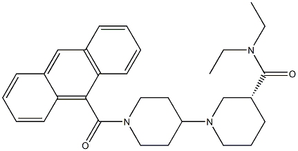 (3R)-1-[1-(anthracene-9-carbonyl)piperidin-4-yl]-N,N-diethylpiperidine-3-carboxamide Struktur