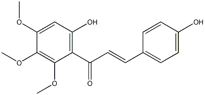 (E)-3-(4-hydroxyphenyl)-1-(6-hydroxy-2,3,4-trimethoxy-phenyl)prop-2-en-1-one Struktur