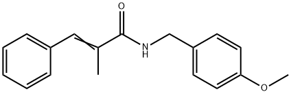 (2E)-N-(4-methoxybenzyl)-2-methyl-3-phenylprop-2-enamide Struktur