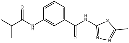 3-[(2-methylpropanoyl)amino]-N-(5-methyl-1,3,4-thiadiazol-2-yl)benzamide Struktur