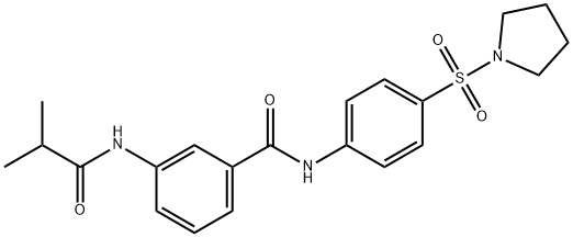 3-(2-methylpropanoylamino)-N-(4-pyrrolidin-1-ylsulfonylphenyl)benzamide Struktur