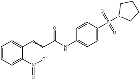 (2E)-3-(2-nitrophenyl)-N-[4-(pyrrolidin-1-ylsulfonyl)phenyl]prop-2-enamide Struktur