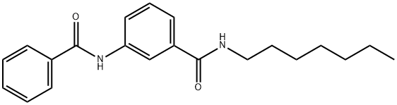 N-heptyl-3-[(phenylcarbonyl)amino]benzamide Struktur