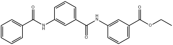 ethyl 3-[({3-[(phenylcarbonyl)amino]phenyl}carbonyl)amino]benzoate Struktur