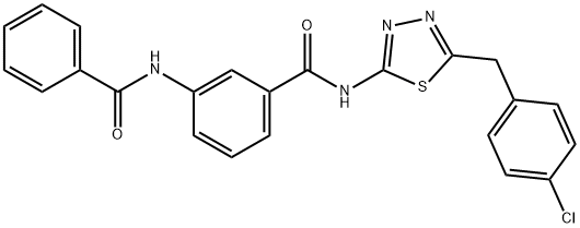 3-benzamido-N-[5-[(4-chlorophenyl)methyl]-1,3,4-thiadiazol-2-yl]benzamide Struktur