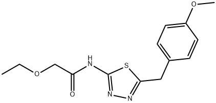 2-ethoxy-N-[5-(4-methoxybenzyl)-1,3,4-thiadiazol-2-yl]acetamide Struktur