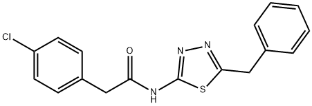 N-(5-benzyl-1,3,4-thiadiazol-2-yl)-2-(4-chlorophenyl)acetamide Struktur