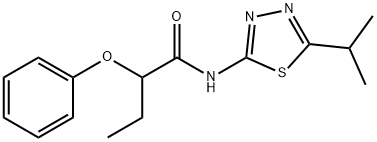 2-phenoxy-N-[5-(propan-2-yl)-1,3,4-thiadiazol-2-yl]butanamide Struktur