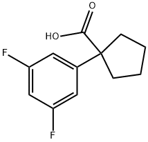 1-(3,5-difluorophenyl)cyclopentane-1-carboxylic acid Struktur