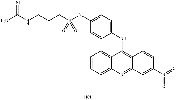 1-Propanesulfonamide, 3-[ (aminoiminomethyl)amino]-N-[4-[(3-nitro-9-acridinyl)amino]pheny l]-, dihydrochloride Struktur