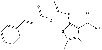 2-{[(cinnamoylamino)carbonothioyl]amino}-4,5-dimethyl-3-thiophenecarboxamide Struktur