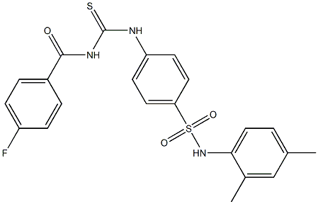 N-{[(4-{[(2,4-dimethylphenyl)amino]sulfonyl}phenyl)amino]carbonothioyl}-4-fluorobenzamide Struktur