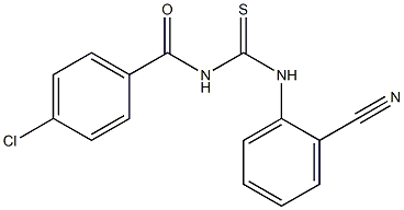 4-chloro-N-{[(2-cyanophenyl)amino]carbonothioyl}benzamide Struktur