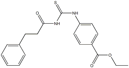 ethyl 4-({[(3-phenylpropanoyl)amino]carbonothioyl}amino)benzoate Struktur