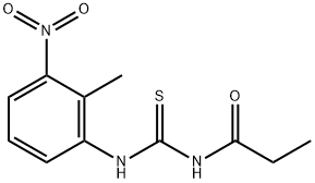 N-{[(2-methyl-3-nitrophenyl)amino]carbonothioyl}propanamide Struktur