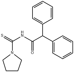 2,2-diphenyl-N-(1-pyrrolidinylcarbonothioyl)acetamide Struktur