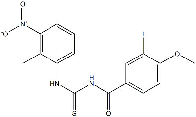 3-iodo-4-methoxy-N-{[(2-methyl-3-nitrophenyl)amino]carbonothioyl}benzamide Struktur