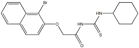 2-[(1-bromo-2-naphthyl)oxy]-N-[(cyclohexylamino)carbonothioyl]acetamide Struktur