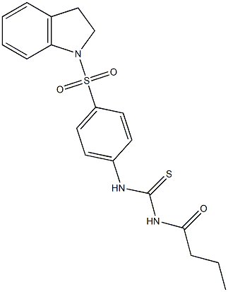 N-({[4-(2,3-dihydro-1H-indol-1-ylsulfonyl)phenyl]amino}carbonothioyl)butanamide Struktur