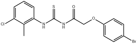 2-(4-bromophenoxy)-N-{[(3-chloro-2-methylphenyl)amino]carbonothioyl}acetamide Struktur