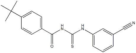 4-tert-butyl-N-{[(3-cyanophenyl)amino]carbonothioyl}benzamide Struktur