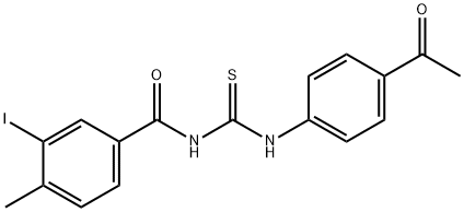 N-{[(4-acetylphenyl)amino]carbonothioyl}-3-iodo-4-methylbenzamide Struktur