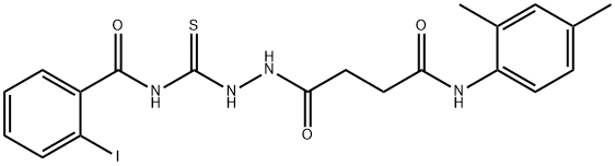 N-[(2-{4-[(2,4-dimethylphenyl)amino]-4-oxobutanoyl}hydrazino)carbonothioyl]-2-iodobenzamide Struktur