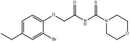 2-(2-bromo-4-ethylphenoxy)-N-(4-morpholinylcarbonothioyl)acetamide Struktur