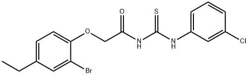 2-(2-bromo-4-ethylphenoxy)-N-{[(3-chlorophenyl)amino]carbonothioyl}acetamide Struktur