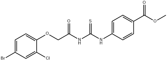 methyl 4-[({[(4-bromo-2-chlorophenoxy)acetyl]amino}carbonothioyl)amino]benzoate Struktur