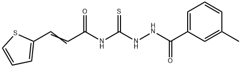 (E)-N-[[(3-methylbenzoyl)amino]carbamothioyl]-3-thiophen-2-ylprop-2-enamide Struktur