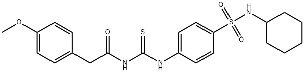 N-[({4-[(cyclohexylamino)sulfonyl]phenyl}amino)carbonothioyl]-2-(4-methoxyphenyl)acetamide Struktur