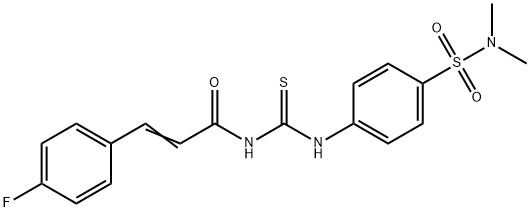 N-[({4-[(dimethylamino)sulfonyl]phenyl}amino)carbonothioyl]-3-(4-fluorophenyl)acrylamide Struktur