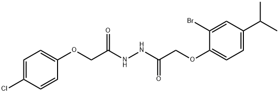 2-(2-bromo-4-isopropylphenoxy)-N'-[(4-chlorophenoxy)acetyl]acetohydrazide Struktur