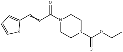 ethyl 4-[(E)-3-thiophen-2-ylprop-2-enoyl]piperazine-1-carboxylate Struktur