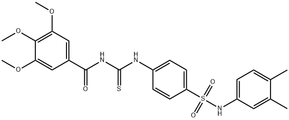 N-{[(4-{[(3,4-dimethylphenyl)amino]sulfonyl}phenyl)amino]carbonothioyl}-3,4,5-trimethoxybenzamide Struktur