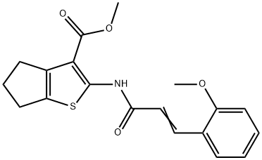 methyl 2-{[3-(2-methoxyphenyl)acryloyl]amino}-5,6-dihydro-4H-cyclopenta[b]thiophene-3-carboxylate Struktur