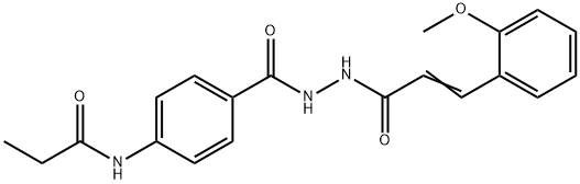 N-[4-({2-[3-(2-methoxyphenyl)acryloyl]hydrazino}carbonyl)phenyl]propanamide Struktur