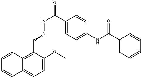 N-[4-({2-[(2-methoxy-1-naphthyl)methylene]hydrazino}carbonyl)phenyl]benzamide Struktur