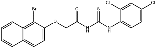 2-[(1-bromo-2-naphthyl)oxy]-N-{[(2,4-dichlorophenyl)amino]carbonothioyl}acetamide Struktur