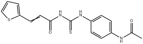 (E)-N-[(4-acetamidophenyl)carbamothioyl]-3-thiophen-2-ylprop-2-enamide Structure