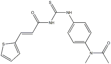 (E)-N-[[4-[acetyl(methyl)amino]phenyl]carbamothioyl]-3-thiophen-2-ylprop-2-enamide Struktur