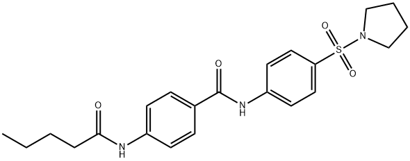 4-(pentanoylamino)-N-[4-(pyrrolidin-1-ylsulfonyl)phenyl]benzamide Struktur