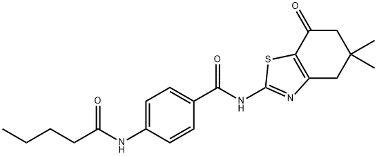 N-(5,5-dimethyl-7-oxo-4,6-dihydro-1,3-benzothiazol-2-yl)-4-(pentanoylamino)benzamide Struktur