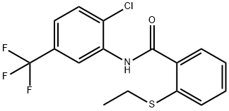 N-[2-chloro-5-(trifluoromethyl)phenyl]-2-(ethylsulfanyl)benzamide Struktur